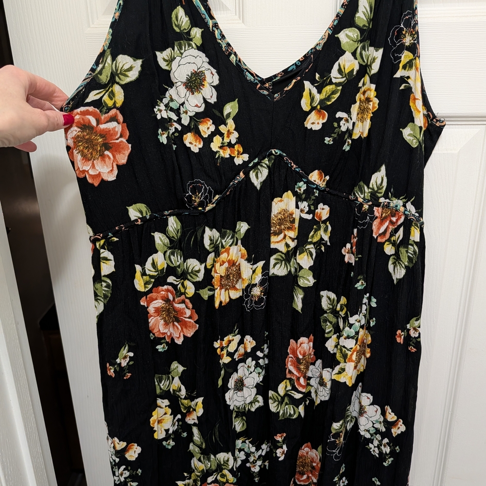 Torrid Black Maxi Dress with Floral Print